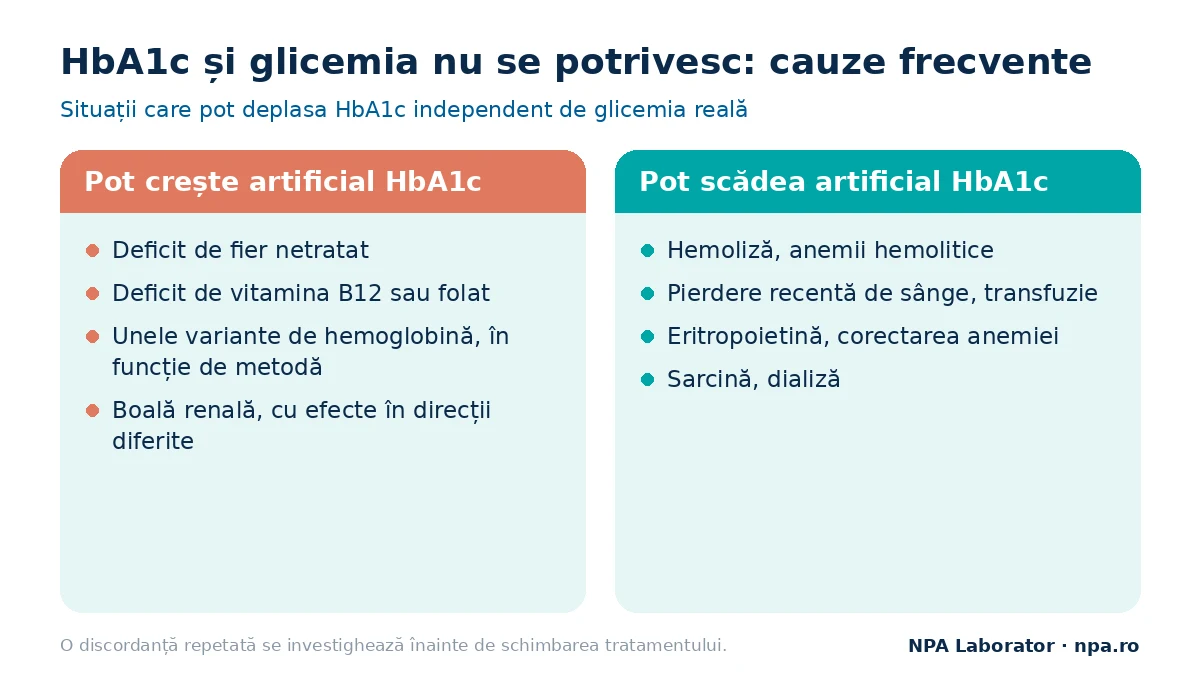 HbA1c și glicemia nu se potrivesc: situații care cresc sau scad artificial HbA1c