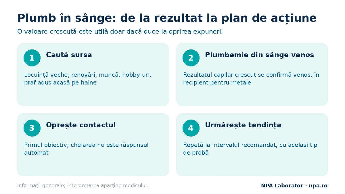 Plumb în sânge: pașii de la rezultatul plumbemiei la oprirea expunerii